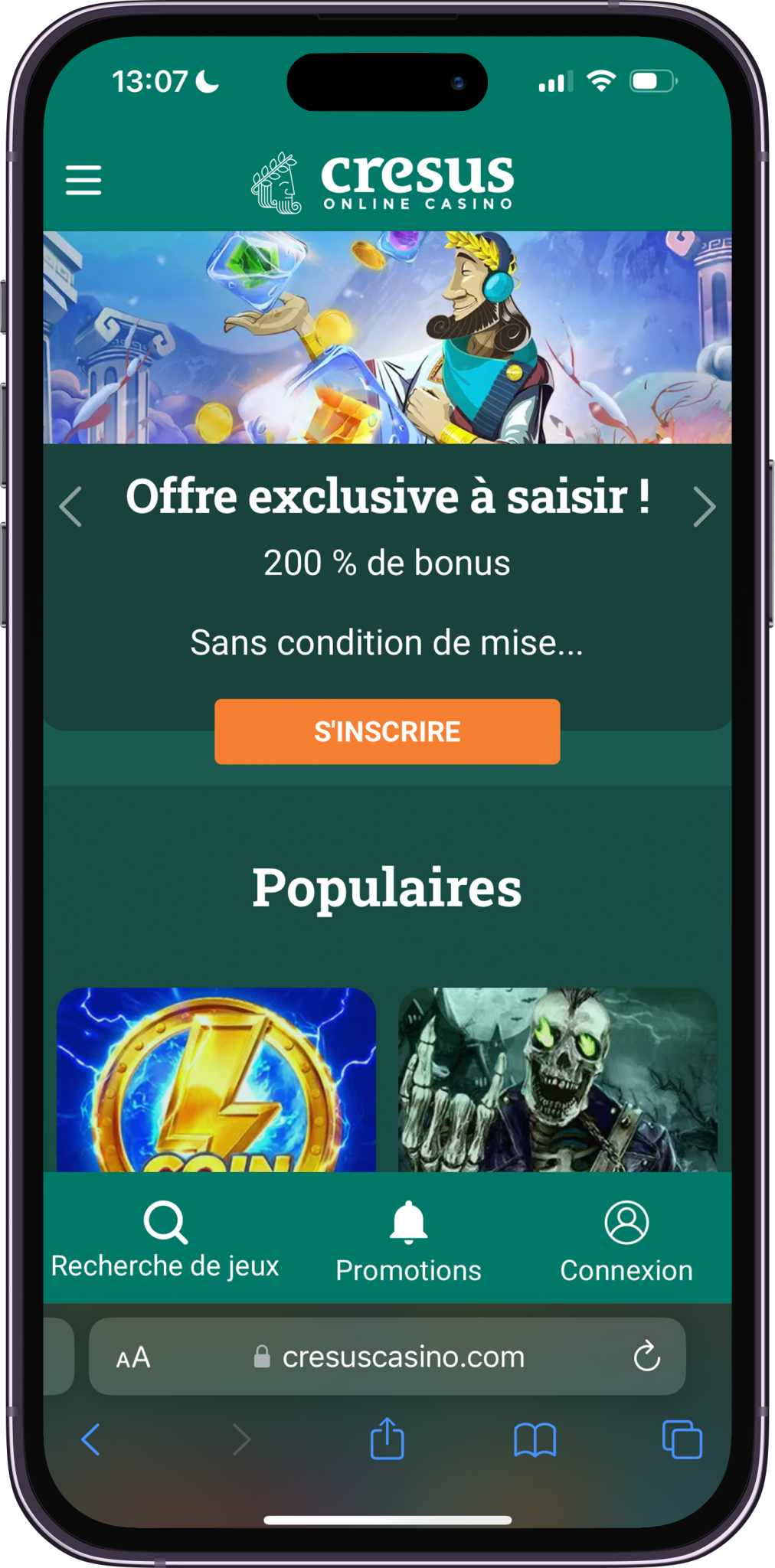 Cresus Casino application mobile